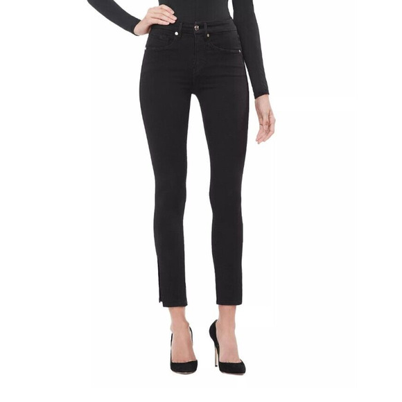 Good American Denim - NWT Good American Good Waist Long Slit‎ Outseam Skinny Jeans in Black Womens 25